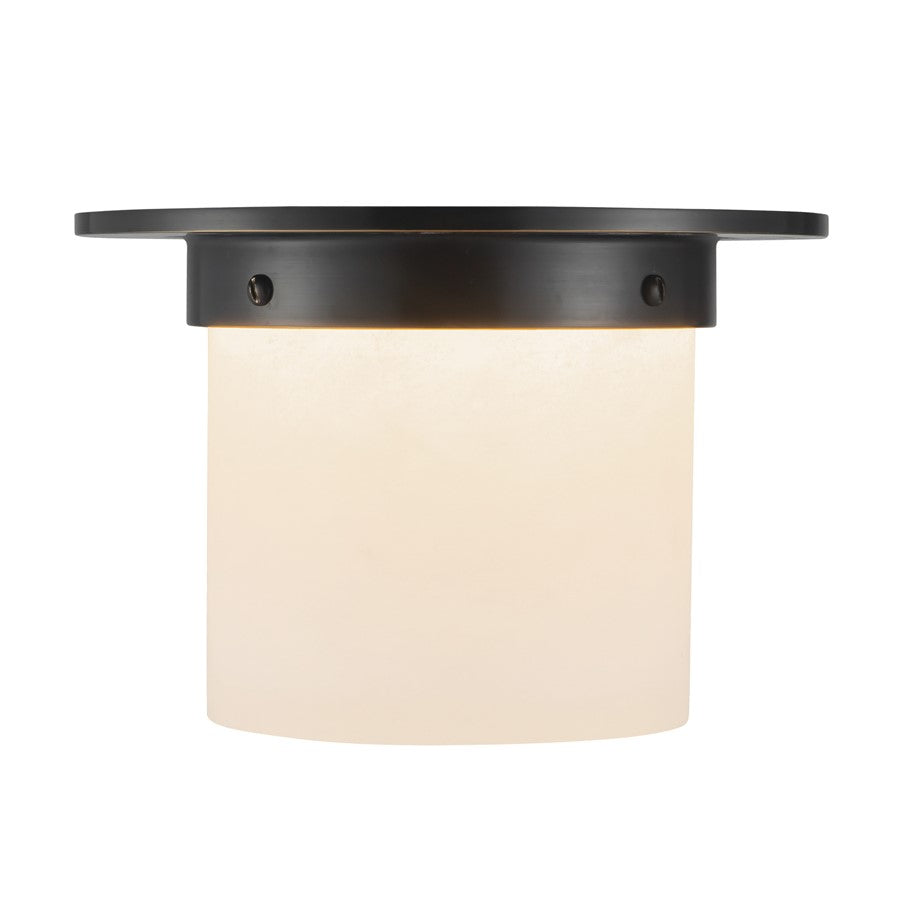 Kuzco Mineral 8-inch Black Flush Mount, Urban Bronze/Alabaster