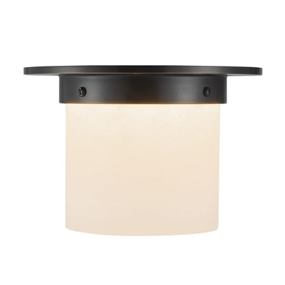 Kuzco Mineral 8-inch Black Flush Mount, Urban Bronze/Alabaster