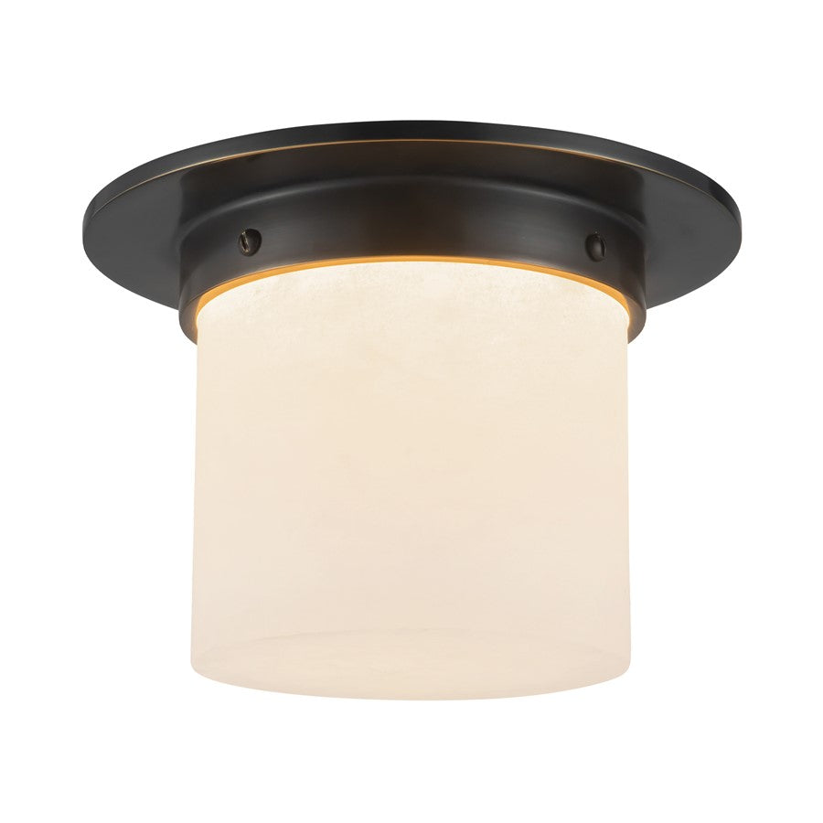 Kuzco Mineral 8-inch Black Flush Mount, Urban Bronze/Alabaster