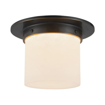 Kuzco Mineral 8-inch Black Flush Mount, Urban Bronze/Alabaster