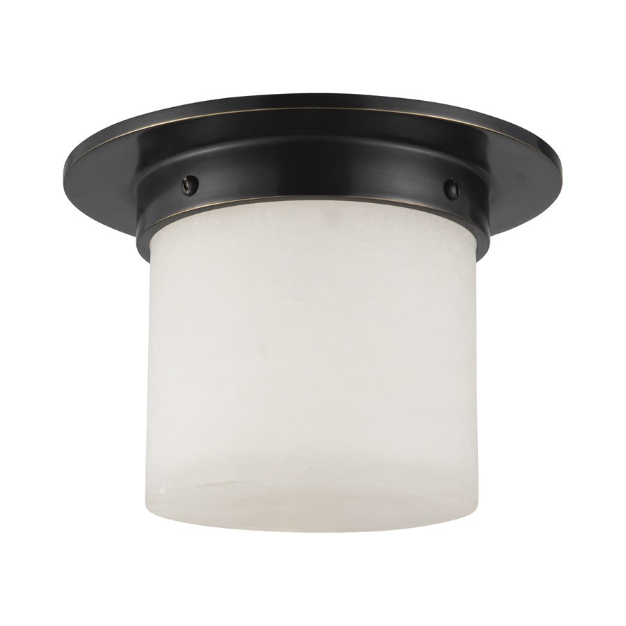 Kuzco Mineral 8-inch Black Flush Mount, Urban Bronze/Alabaster