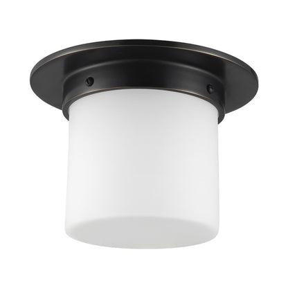 Kuzco Mineral 8-inch Black Flush, Urban Bronze/Matte Opal Glass