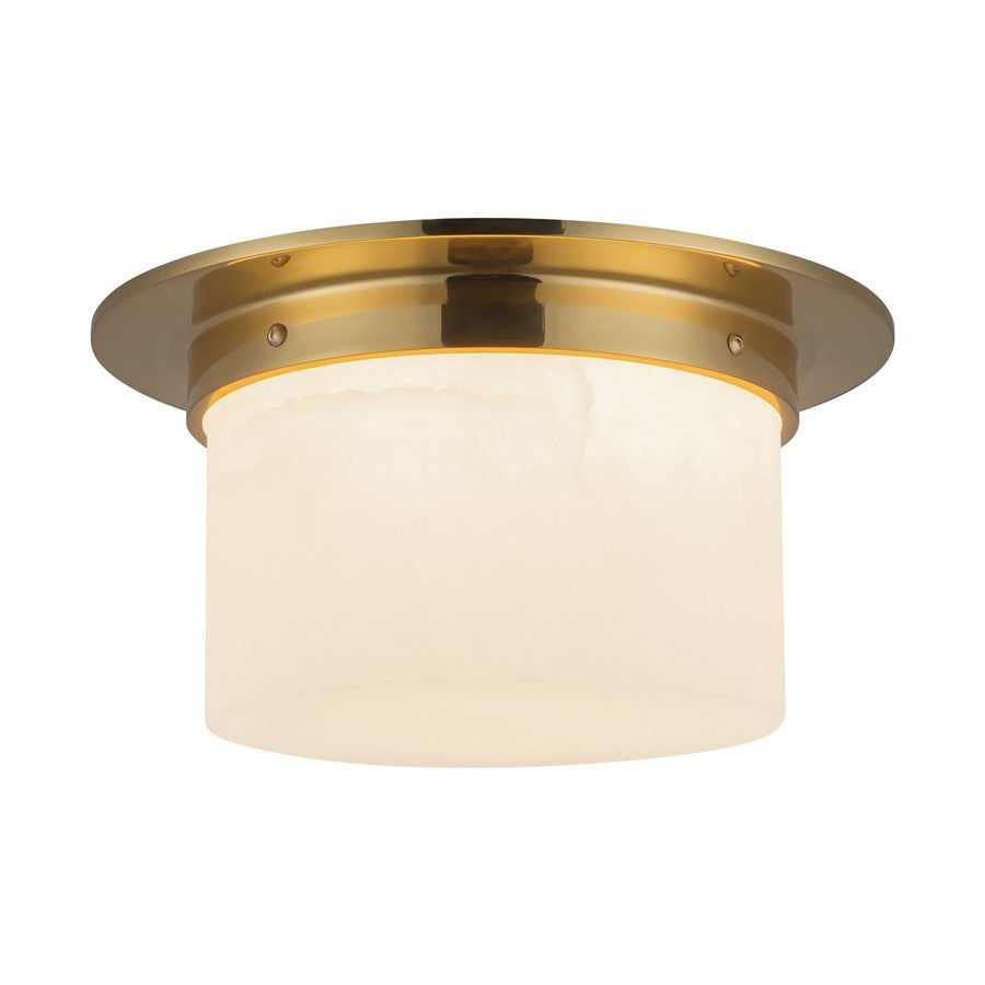 Kuzco Mineral 5" Brass Flush Mount, Patina Brass/Alabaster