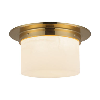 Kuzco Mineral 5" Brass Flush Mount, Patina Brass/Alabaster