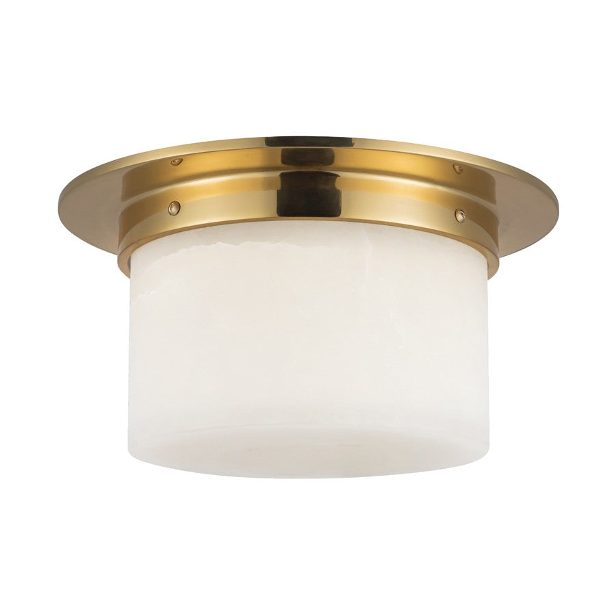 Kuzco Mineral 5" Brass Flush Mount, Patina Brass/Alabaster