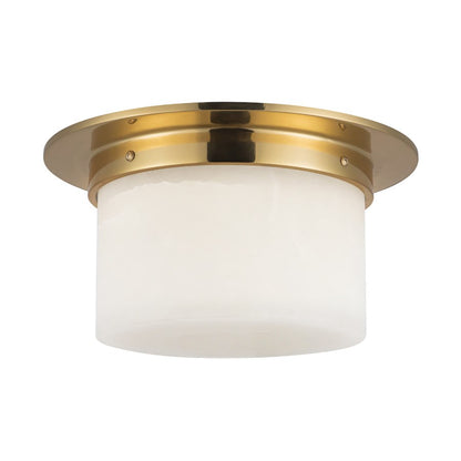 Kuzco Mineral 5" Brass Flush Mount, Patina Brass/Alabaster