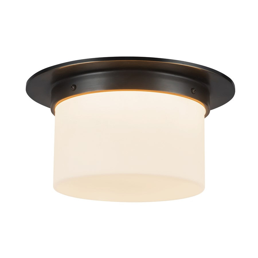 Kuzco Mineral 11-inch Black Flush, Urban Bronze/Matte Opal Glass