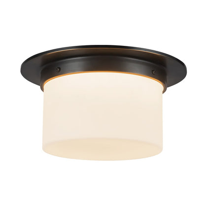 Kuzco Mineral 11-inch Black Flush, Urban Bronze/Matte Opal Glass