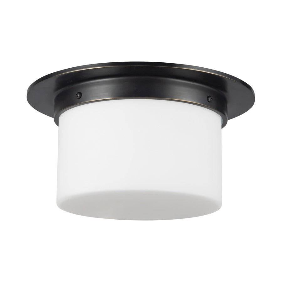 Kuzco Mineral 11-inch Black Flush, Urban Bronze/Matte Opal Glass