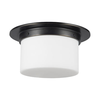 Kuzco Mineral 11-inch Black Flush, Urban Bronze/Matte Opal Glass