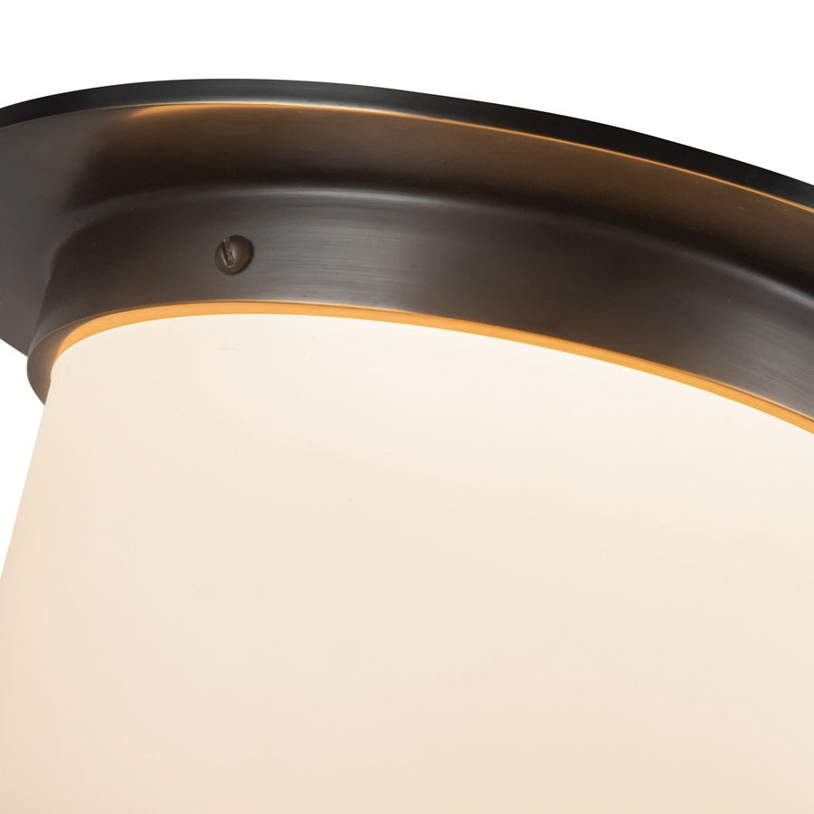 Kuzco Mineral 11-inch Black Flush, Urban Bronze/Matte Opal Glass