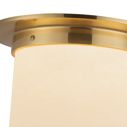 Kuzco Mineral 11" Brass Flush Mount, Patina Brass/Alabaster