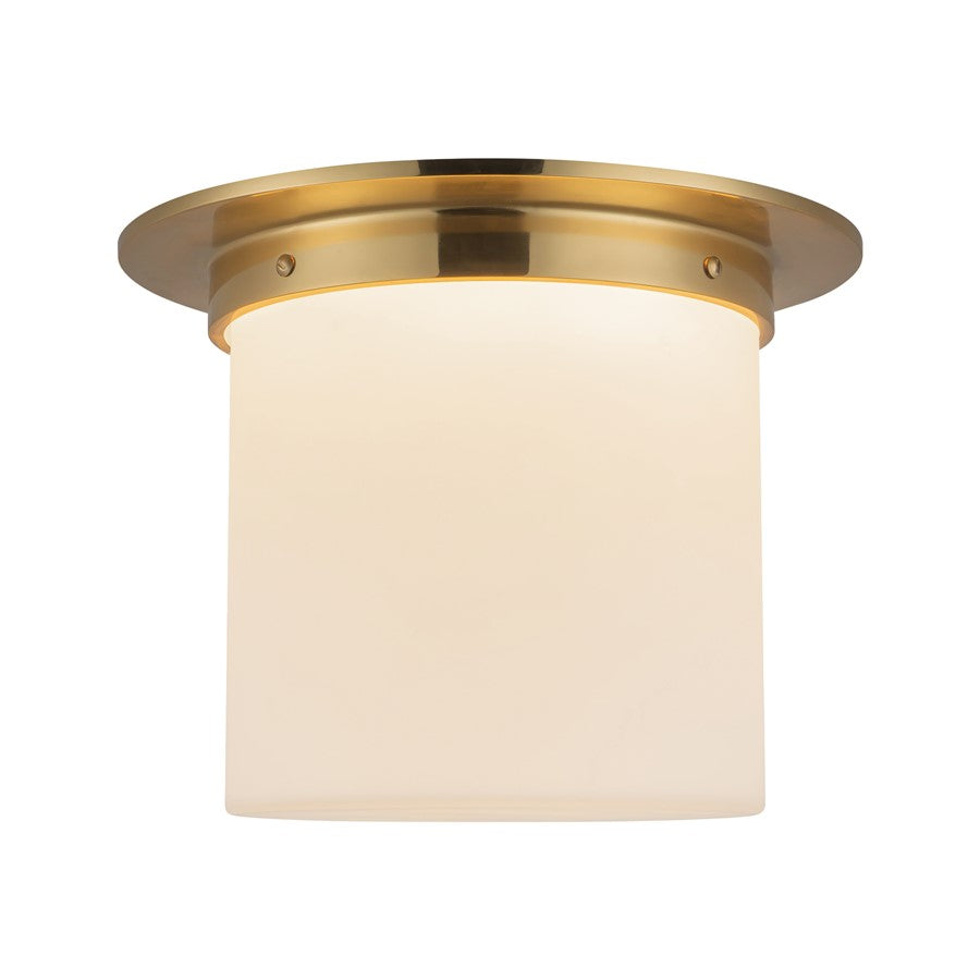 Kuzco Mineral 11" Brass Flush Mount, Patina Brass/Opal - FM360118PTBOP