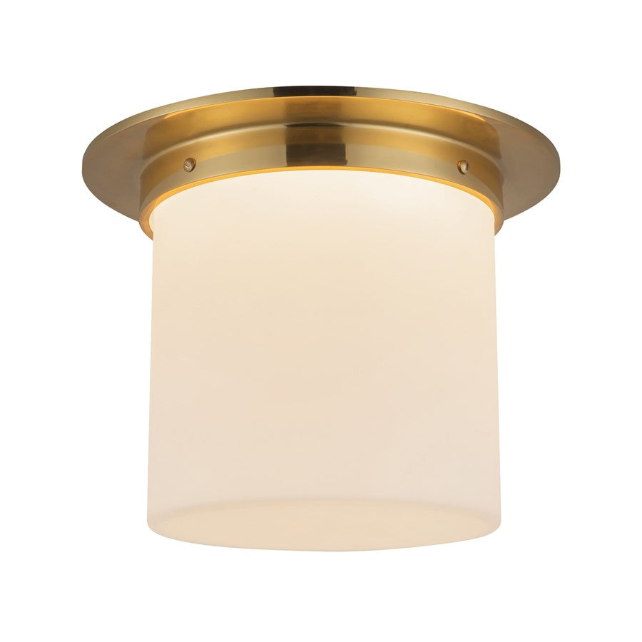 Kuzco Mineral 11" Brass Flush Mount, Patina Brass/Opal
