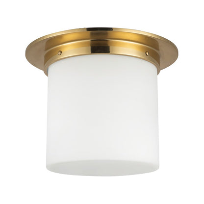 Kuzco Mineral 11" Brass Flush Mount, Patina Brass/Opal