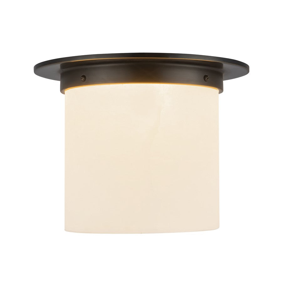Kuzco Mineral 11" Black Flush Mount, Urban Bronze/Alabaster