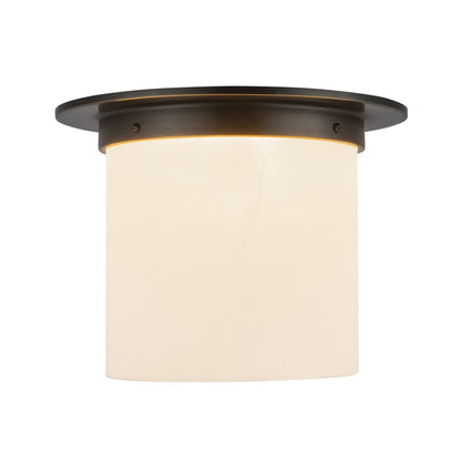 Kuzco Mineral 11" Black Flush Mount, Urban Bronze/Alabaster