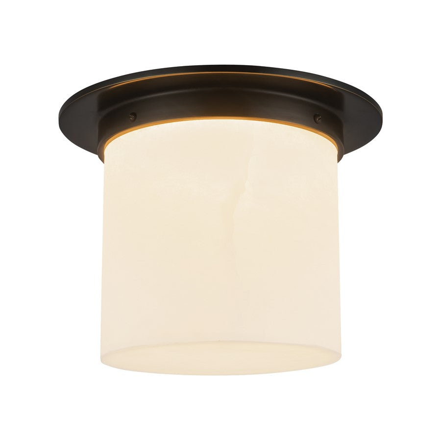 Kuzco Mineral 11" Black Flush Mount, Urban Bronze/Alabaster
