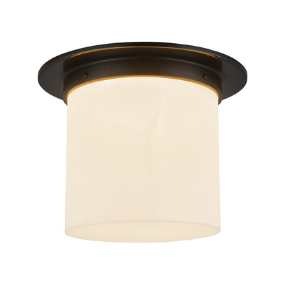 Kuzco Mineral 11" Black Flush Mount, Urban Bronze/Alabaster