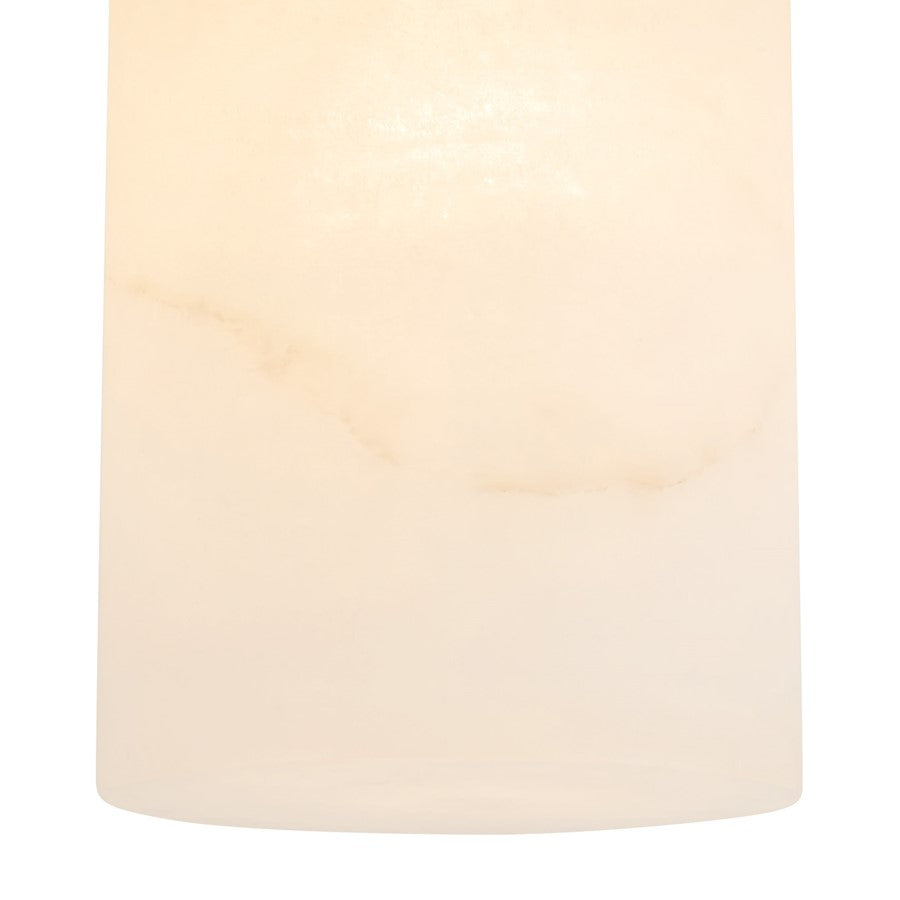 Kuzco Mineral 8" Brass Flush Mount, Patina Brass/Alabaster