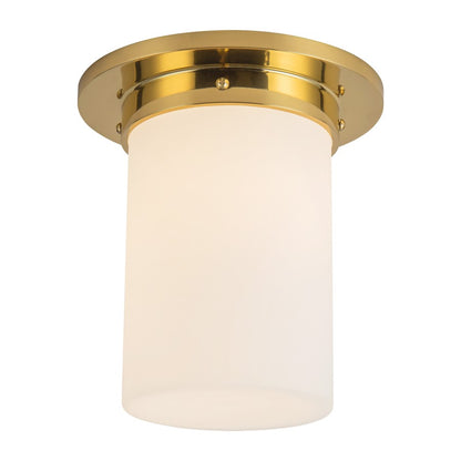 Kuzco Mineral 8" Brass Flush Mount, Patina Brass/Opal