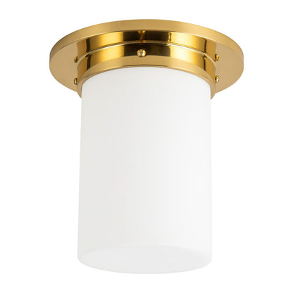 Kuzco Mineral 8" Brass Flush Mount, Patina Brass/Opal