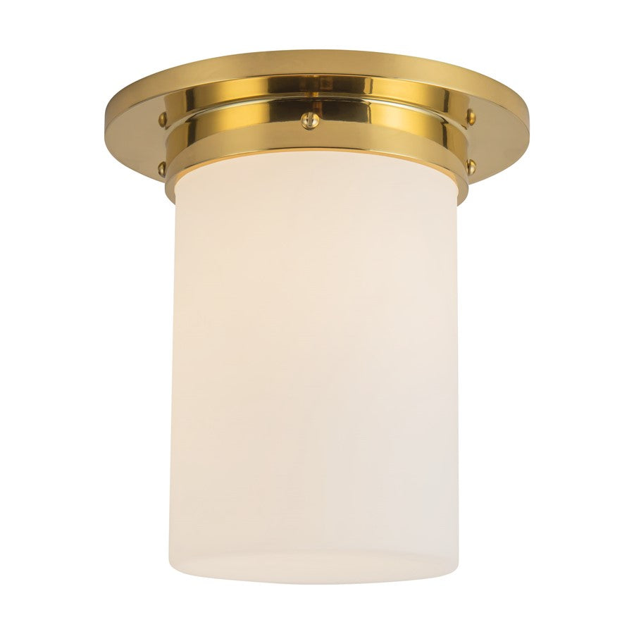 Kuzco Mineral 8" Brass Flush Mount, Patina Brass/Opal