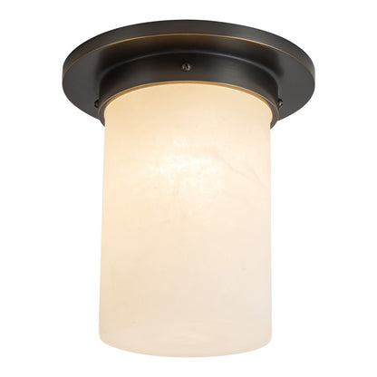 Kuzco Mineral 8" Black Flush Mount, Urban Bronze/Alabaster
