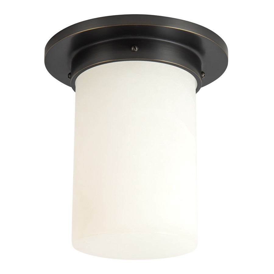 Kuzco Mineral 8" Black Flush Mount, Urban Bronze/Alabaster