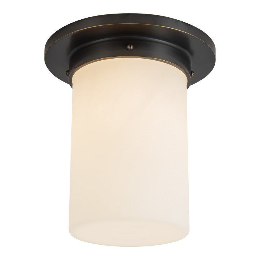 Kuzco Mineral 8" Black Flush, Urban Bronze/Matte Opal Glass