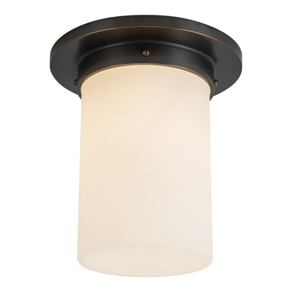 Kuzco Mineral 8" Black Flush, Urban Bronze/Matte Opal Glass