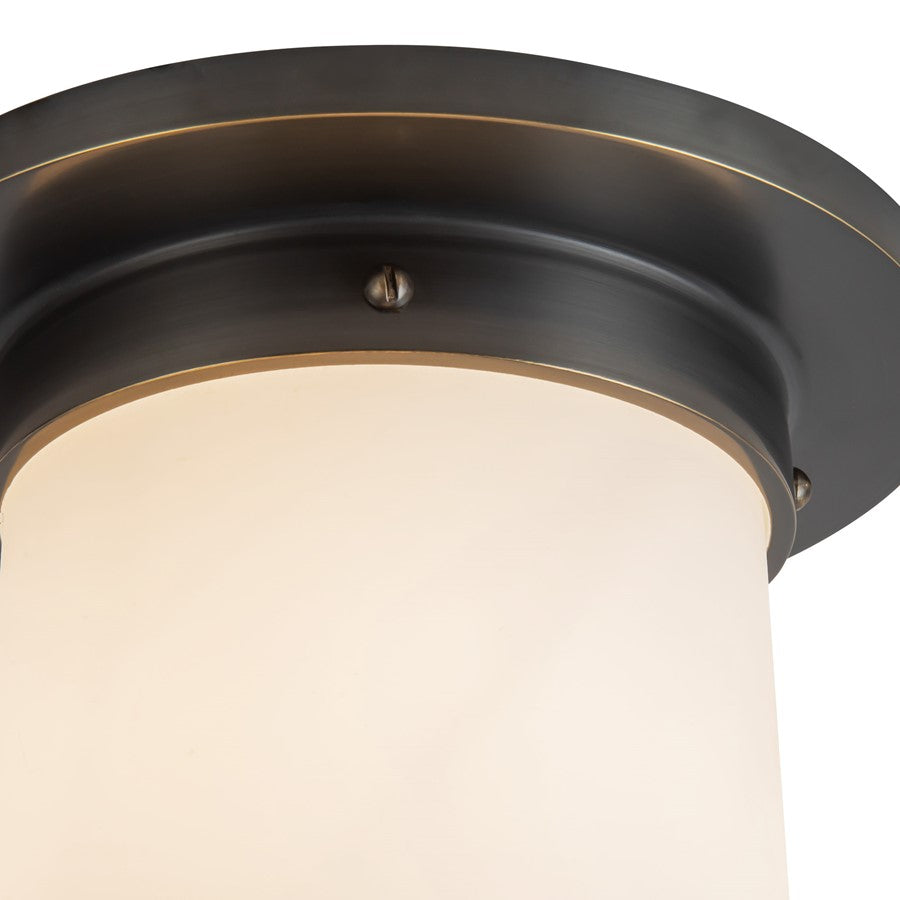 Kuzco Mineral 8" Black Flush, Urban Bronze/Matte Opal Glass