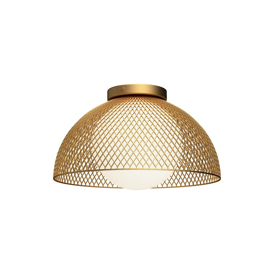 Alora Mood Haven 1 Light 12" Flush Mount, Gold/Opal Matte/Opal - FM402513GDOP