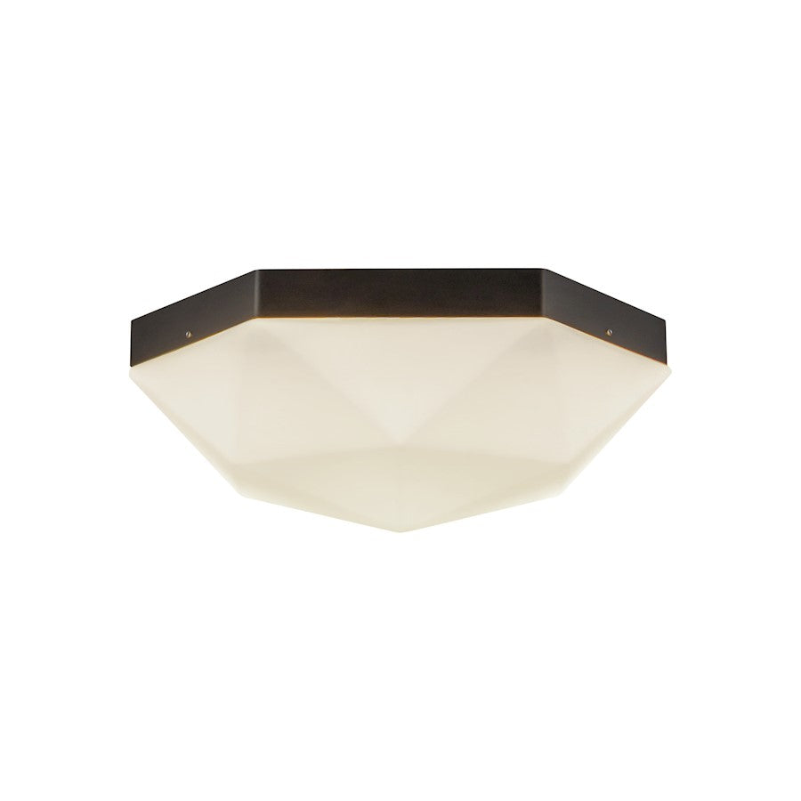 Alora Mood Krysta 2 Light 12" Flush Mount, Matte Black/Opal/Opal - FM424512MBOP