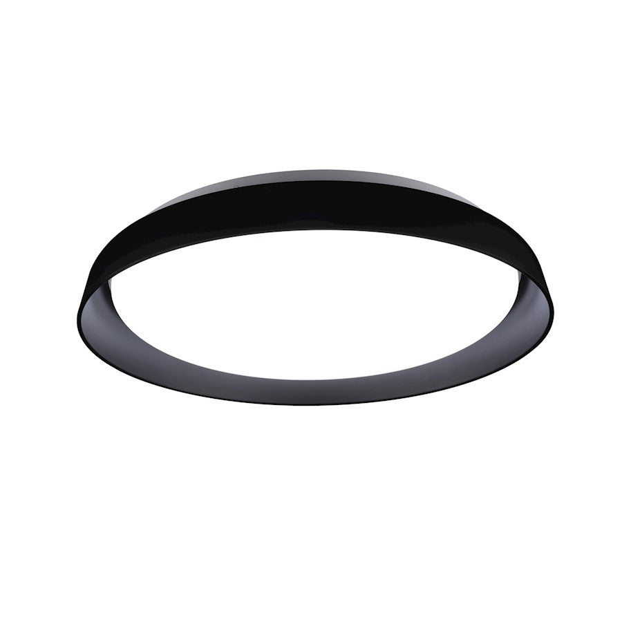 Kuzco Hampton 17" LED Flush Mount, Black/Frosted Acrylic Diffuser - FM43117-BK