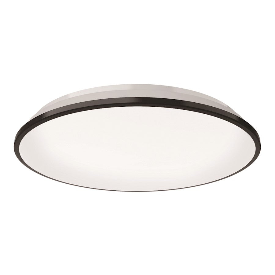 Kuzco Brook 15" LED Flush Mount, Black/Frosted Acrylic Diffuser - FM43315-BK