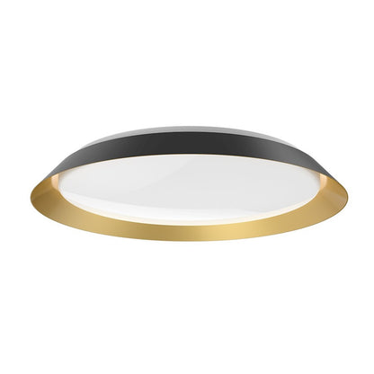 Kuzco Jasper 23in Flush Mount | Modern Black and Gold Steel with Frosted Acrylic Diffuser | Living Room & Bedroom Ceiling | Model FM43423-BK-GD-5CCT