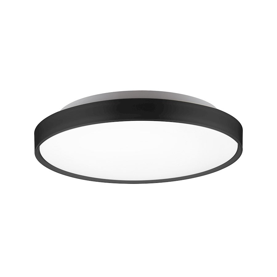 Kuzco Brunswick 18" LED Flush Mount, Black/Frosted Acrylic Diffuser - FM43518-BK