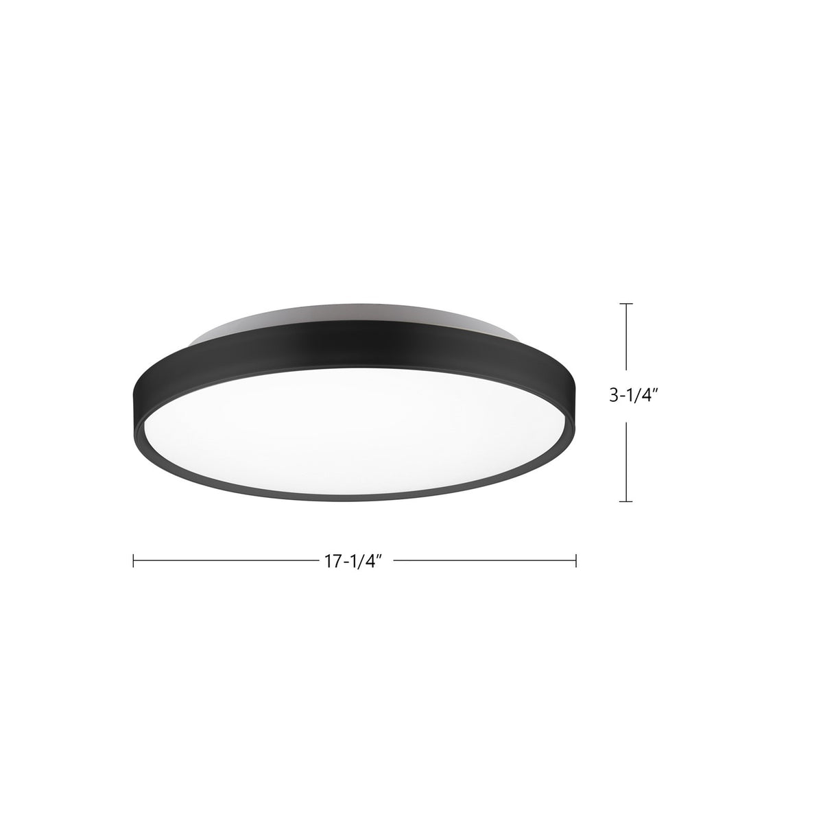 Kuzco Brunswick 18in LED Flush Mount | Modern Black Steel and Frosted Acrylic | Bedroom & Hallway | 17.25 x 3.25 in | Model FM43518-BK-5CCT