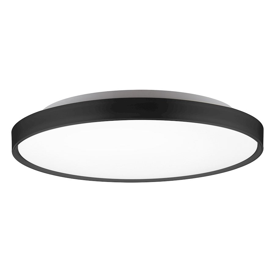 Kuzco Brunswick 22" LED Flush Mount, Black/Frosted Acrylic Diffuser - FM43522-BK