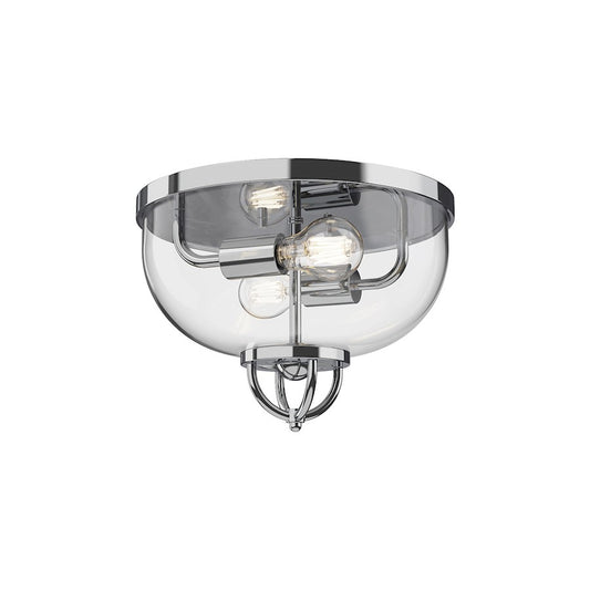 Alora Mood Lancaster 2 Light 13" Flush Mount, Chrome/Clear - FM461102CH