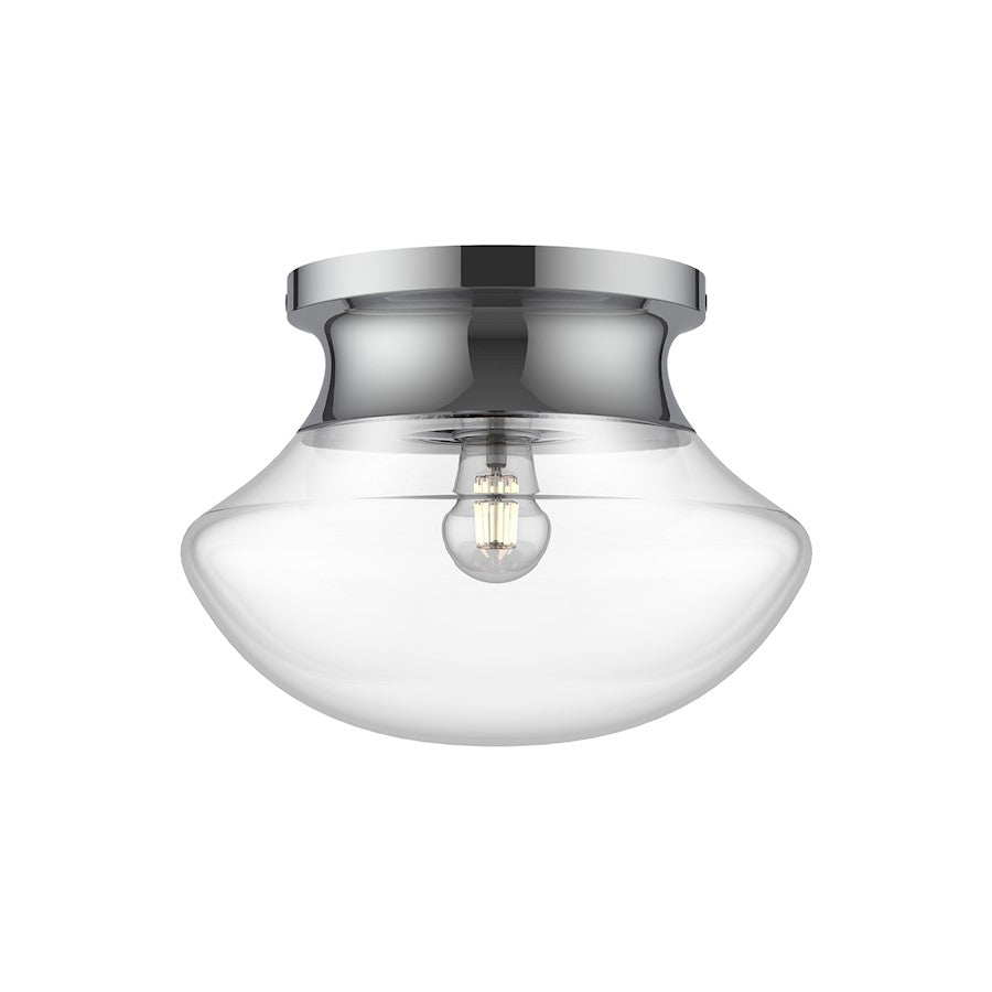 Alora Mood Marcel 1 Light 11" Flush Mount, Chrome/Clear - FM464012CH