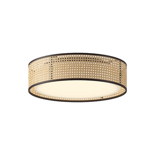 Alora Mood Lyla 16" LED Flush, Rattan/White Acrylic, 5CCT - FM479016RB-5CCT