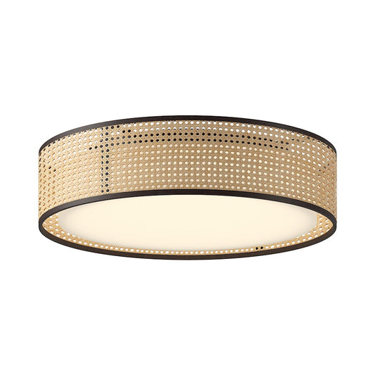 Alora Mood Lyla 20" LED Flush Mount, Rattan/White Acrylic - FM479020RB