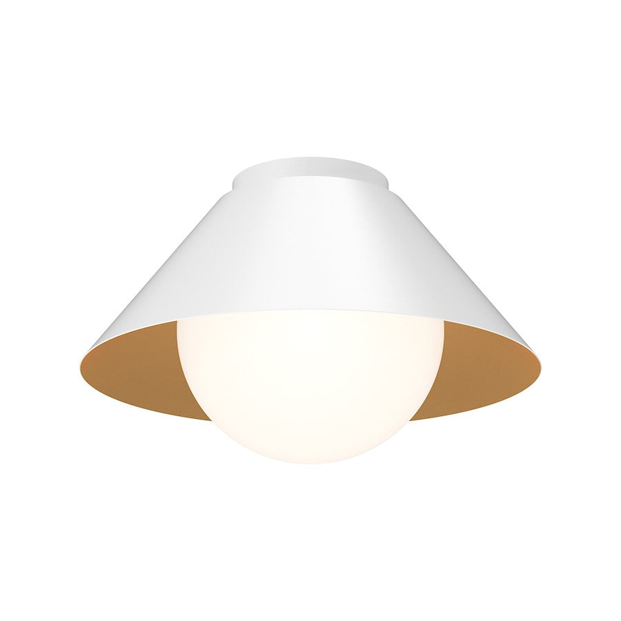 Alora Mood Remy 1 Light 14" Flush Mount, White/Opal/Matte Opal - FM485214WHOP