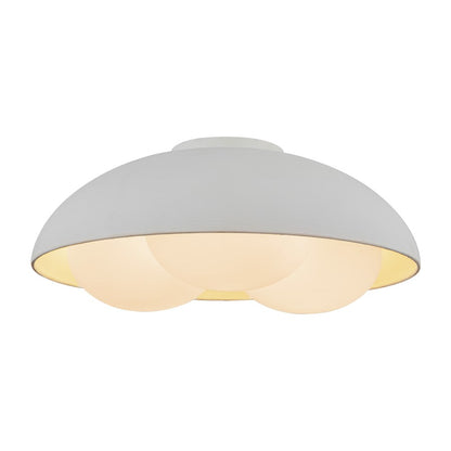 Kuzco Robyn 16" Socket Flush Mount, White/Opal Glass/Steel - FM495316AWOP