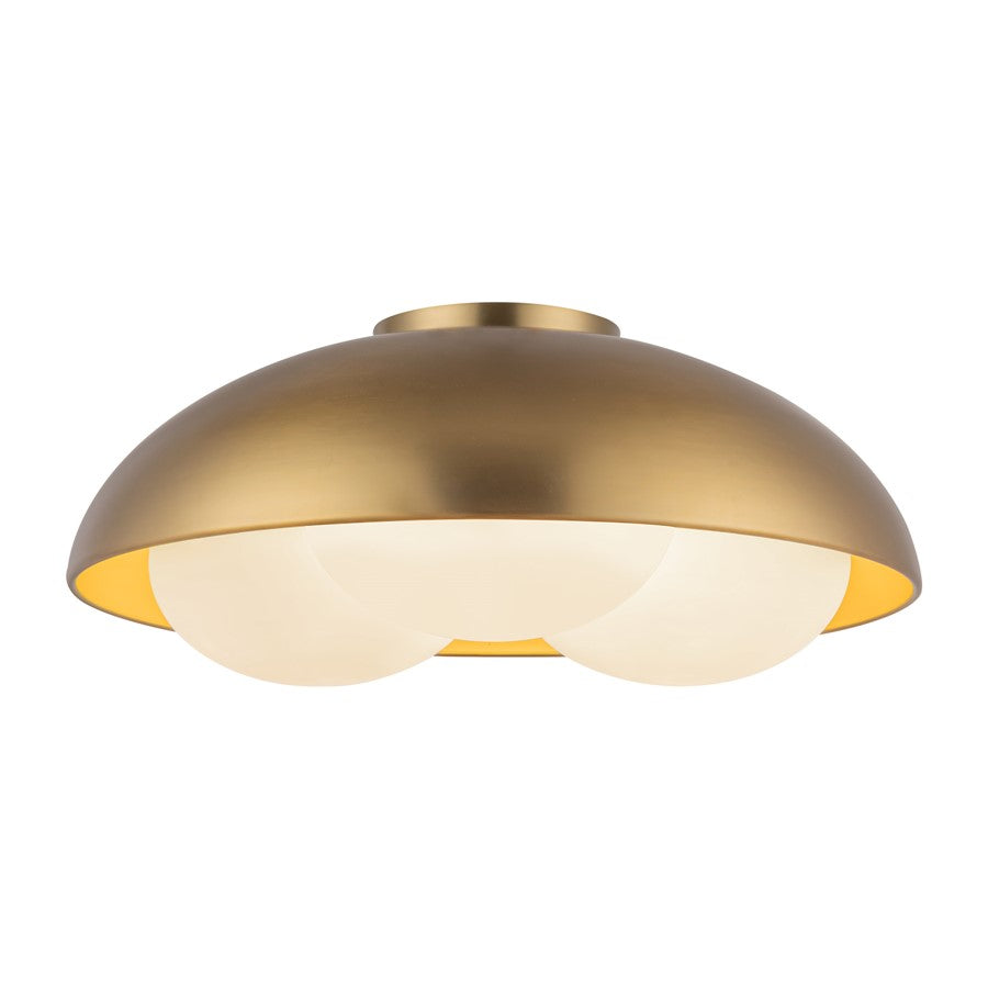 Kuzco Robyn 16" Socket Flush Mount, Gold/Opal Glass/Steel Shade - FM495316BGOP