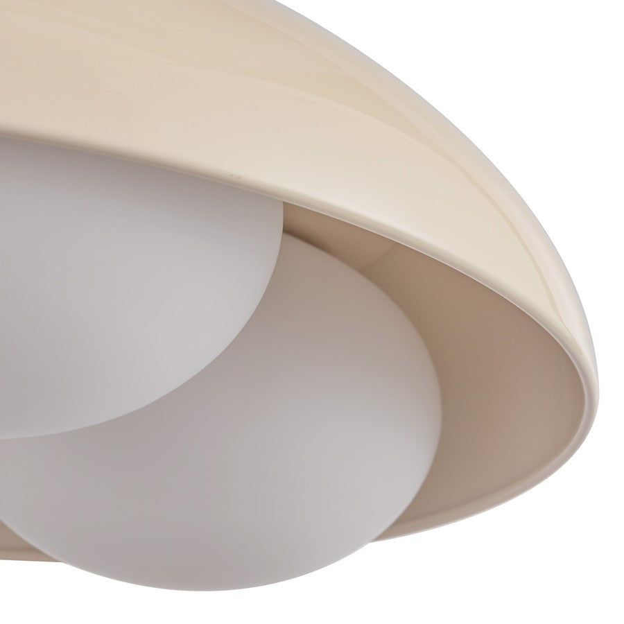 Kuzco Robyn 16" Socket Flush Mount, Pearl White/Opal Glass/Steel