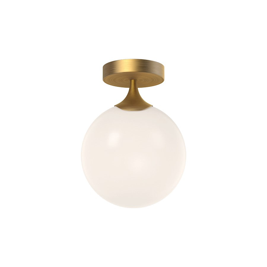 Alora Mood Nouveau 1 Light 8" Flush Mount, Gold/Opal Matte/Opal - FM505108AGOP