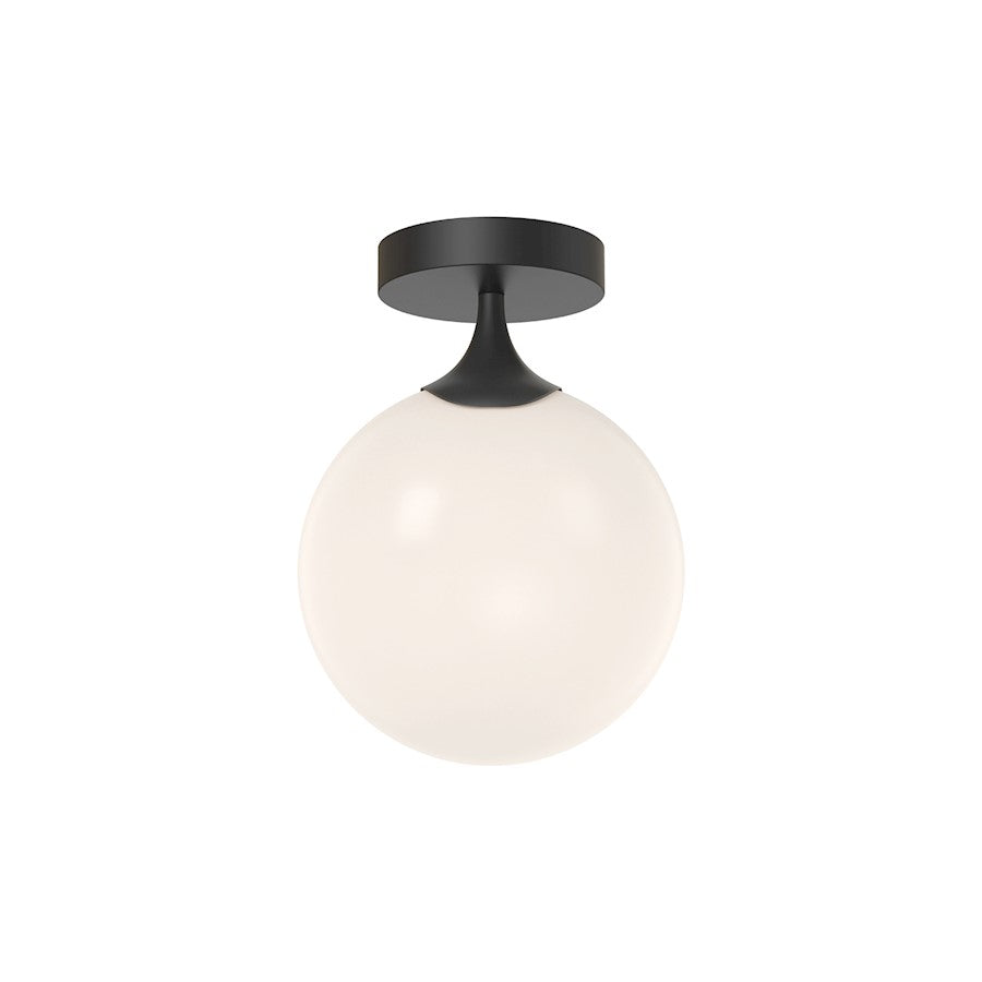 Alora Mood Nouveau 1 Light 8" Flush Mount, Black/Opal Matte/Opal - FM505108MBOP